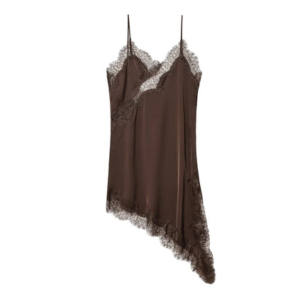 Vestido Mini de Renda e Cetim para Mulher – Estilo Sexy e Festa