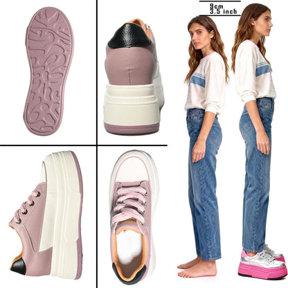 Ténis de Senhora com salto oculto, plataforma alta de 9 cm, confortáveis e modernos