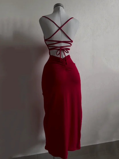 "Nuevo vestido explosivo 2024, de verano, con tirantes tipo halter, estilo Spice Girl, ajustado al cuerpo (tipo ‘bag hip’) y de alta sensualidad