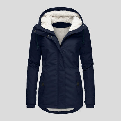 Chaqueta con Capucha y Cremallera para Mujer (Colección 2025/26). Abrigo de Invierno Forrado en Felpa Gruesa, Estilo Parka Casual con Bolsillos