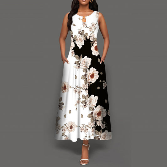Vestido Largo Casual con Estampado Floral