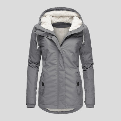 Chaqueta con Capucha y Cremallera para Mujer (Colección 2025/26). Abrigo de Invierno Forrado en Felpa Gruesa, Estilo Parka Casual con Bolsillos