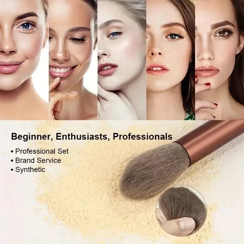 Juego de Brochas de Maquillaje Suaves y Esponjosas Profesionales para Cosméticos – Brochas para Base, Polvo, Sombra de Ojos, Kabuki, Difuminado – Herramienta de Belleza para Maquillaje