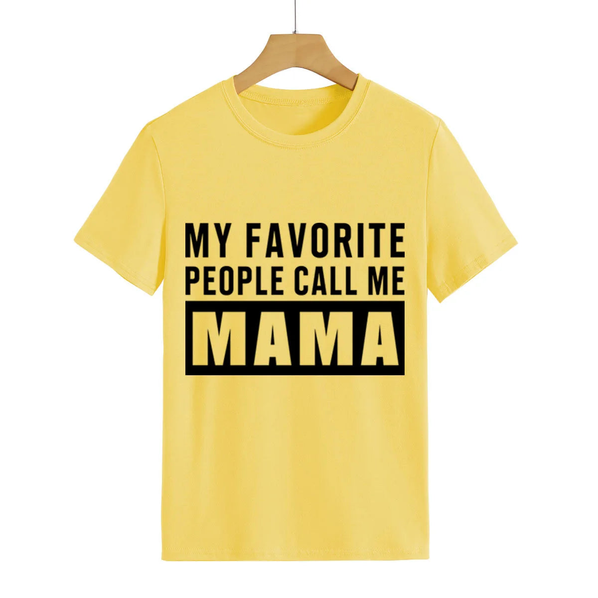 Camiseta con estampado “My Favorite People Call Me Mama”, manga corta, cuello redondo, corte holgado y cómodo, ideal para un look casual y relajado