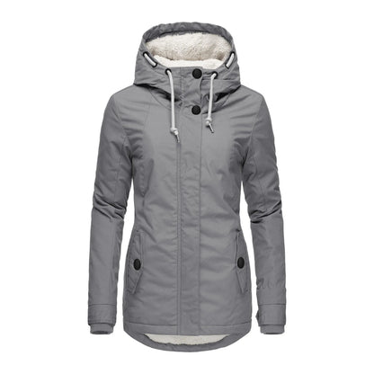 Chaqueta con Capucha y Cremallera para Mujer (Colección 2025/26). Abrigo de Invierno Forrado en Felpa Gruesa, Estilo Parka Casual con Bolsillos