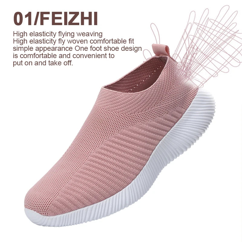 Sapatilhas de senhora – Ténis macios, leves e confortáveis, Slip-On, Ideais para Caminhadas e Uso Diário