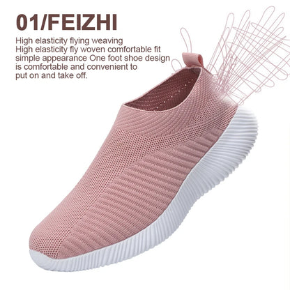 Sapatilhas de senhora – Ténis macios, leves e confortáveis, Slip-On, Ideais para Caminhadas e Uso Diário