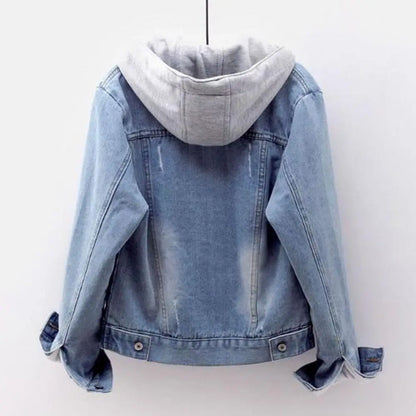 Chaqueta de invierno para mujer estilo chic — abrigo de denim suave y grueso, térmico y disponible en tallas grandes. ❄️🧥
