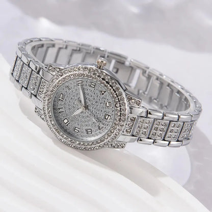 Reloj Elegante para Mujer – Set de 6 Piezas con Pulseras de Aleación y Cristales