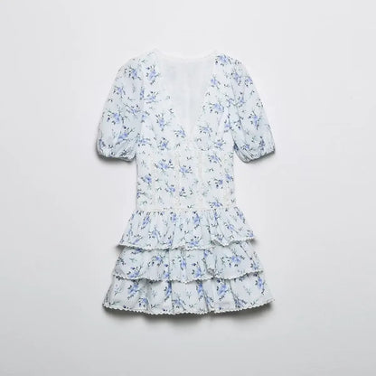Vestido Elegante com Estampa e Bordado