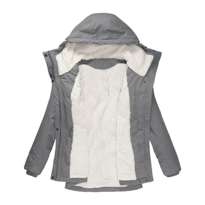 Chaqueta con Capucha y Cremallera para Mujer (Colección 2025/26). Abrigo de Invierno Forrado en Felpa Gruesa, Estilo Parka Casual con Bolsillos