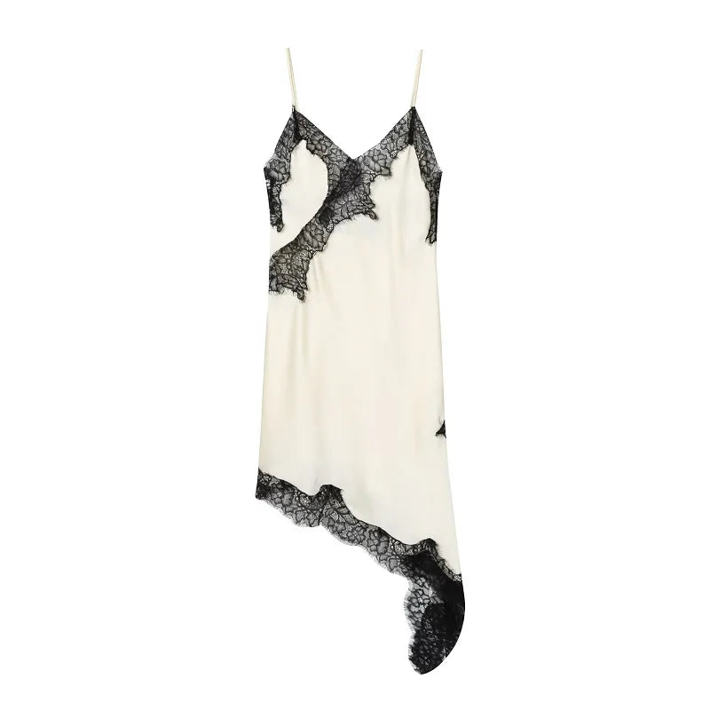 Vestido Mini de Renda e Cetim para Mulher – Estilo Sexy e Festa
