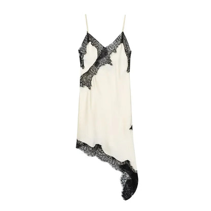Vestido Mini de Renda e Cetim para Mulher – Estilo Sexy e Festa