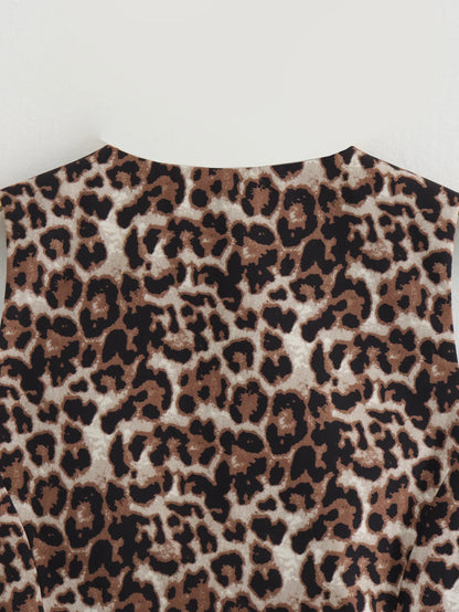 Top sin mangas estampado de Leopardo