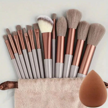 Juego de Brochas de Maquillaje Suaves y Esponjosas Profesionales para Cosméticos – Brochas para Base, Polvo, Sombra de Ojos, Kabuki, Difuminado – Herramienta de Belleza para Maquillaje