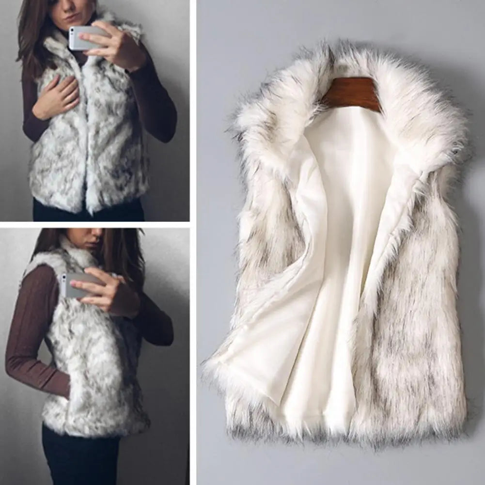 Chaleco de mujer — diseño holgado, abotonado, térmico y grueso, con pelo sintético ❄️🧥