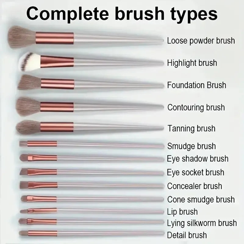Juego de Brochas de Maquillaje Suaves y Esponjosas Profesionales para Cosméticos – Brochas para Base, Polvo, Sombra de Ojos, Kabuki, Difuminado – Herramienta de Belleza para Maquillaje