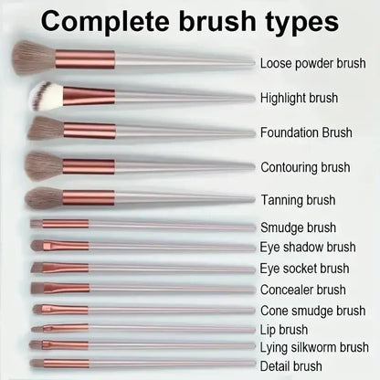 Juego de Brochas de Maquillaje Suaves y Esponjosas Profesionales para Cosméticos – Brochas para Base, Polvo, Sombra de Ojos, Kabuki, Difuminado – Herramienta de Belleza para Maquillaje