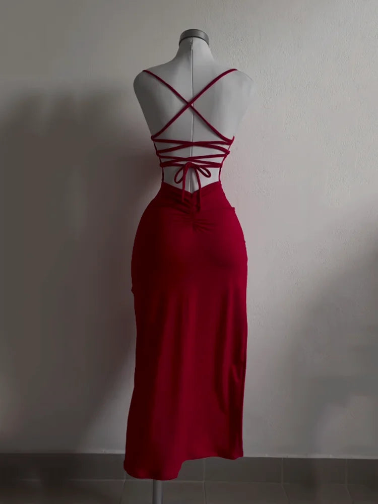 "Nuevo vestido explosivo 2024, de verano, con tirantes tipo halter, estilo Spice Girl, ajustado al cuerpo (tipo ‘bag hip’) y de alta sensualidad