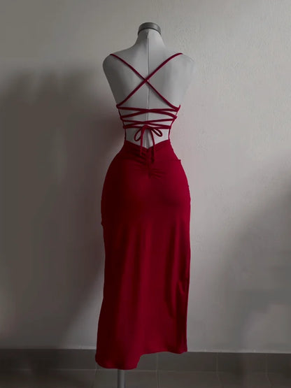"Nuevo vestido explosivo 2024, de verano, con tirantes tipo halter, estilo Spice Girl, ajustado al cuerpo (tipo ‘bag hip’) y de alta sensualidad