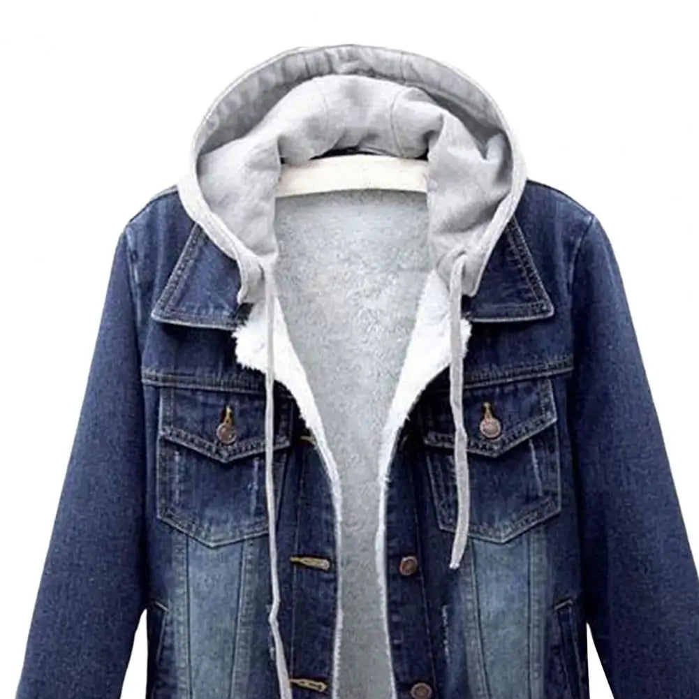 Chaqueta de invierno para mujer estilo chic — abrigo de denim suave y grueso, térmico y disponible en tallas grandes. ❄️🧥