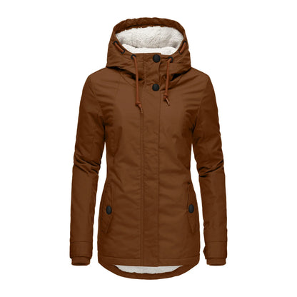 Chaqueta con Capucha y Cremallera para Mujer (Colección 2025/26). Abrigo de Invierno Forrado en Felpa Gruesa, Estilo Parka Casual con Bolsillos