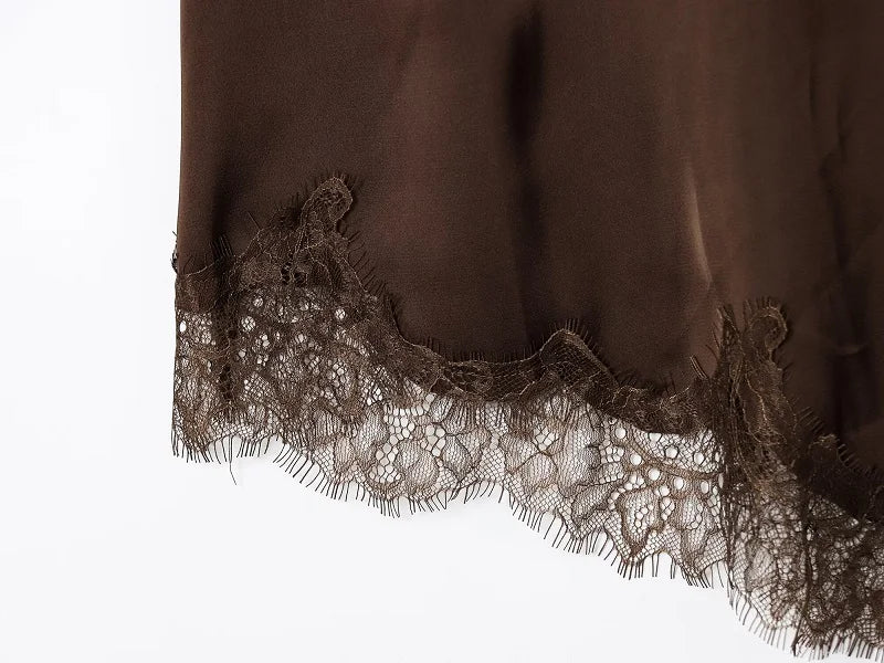 Vestido Mini de Renda e Cetim para Mulher – Estilo Sexy e Festa