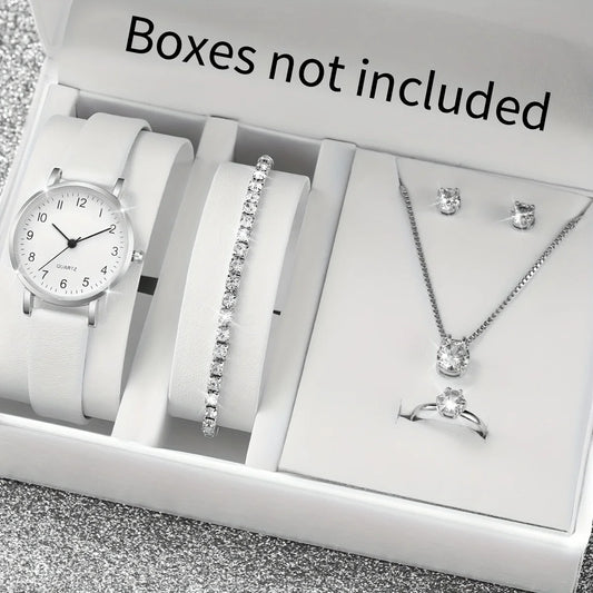 Conjunto Reloj y accesorios de Cuarzo para Mujer – Set de 5/6 Piezas