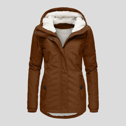 Chaqueta con Capucha y Cremallera para Mujer (Colección 2025/26). Abrigo de Invierno Forrado en Felpa Gruesa, Estilo Parka Casual con Bolsillos