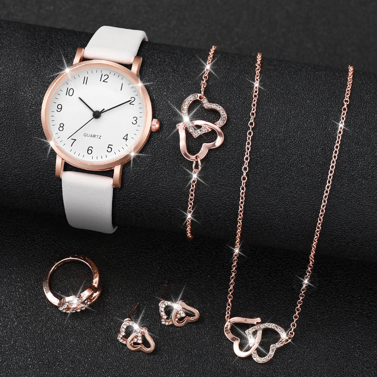 Conjunto Reloj y accesorios de Cuarzo para Mujer – Set de 5/6 Piezas