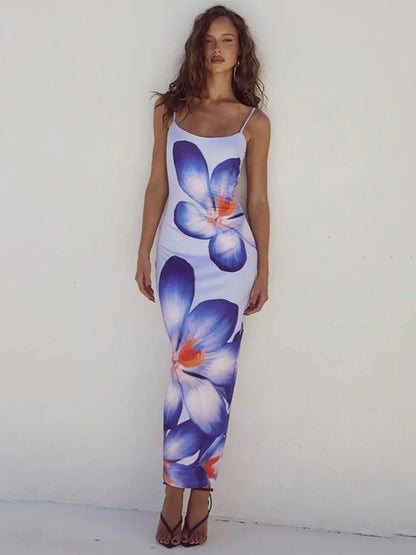 Vestido Largo Mozision con Estampado Floral para Mujer