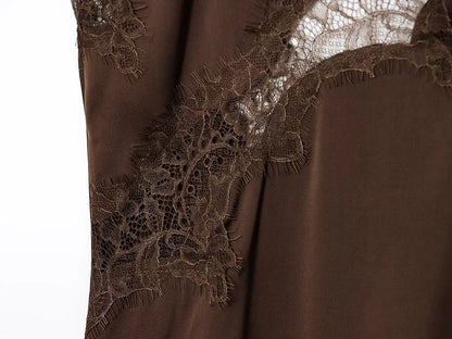 Vestido Mini de Renda e Cetim para Mulher – Estilo Sexy e Festa