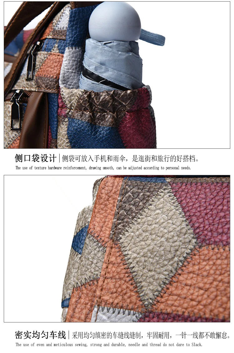 Bolso de mano de cuero con monograma estampado