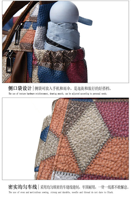 Bolso de mano de cuero con monograma estampado