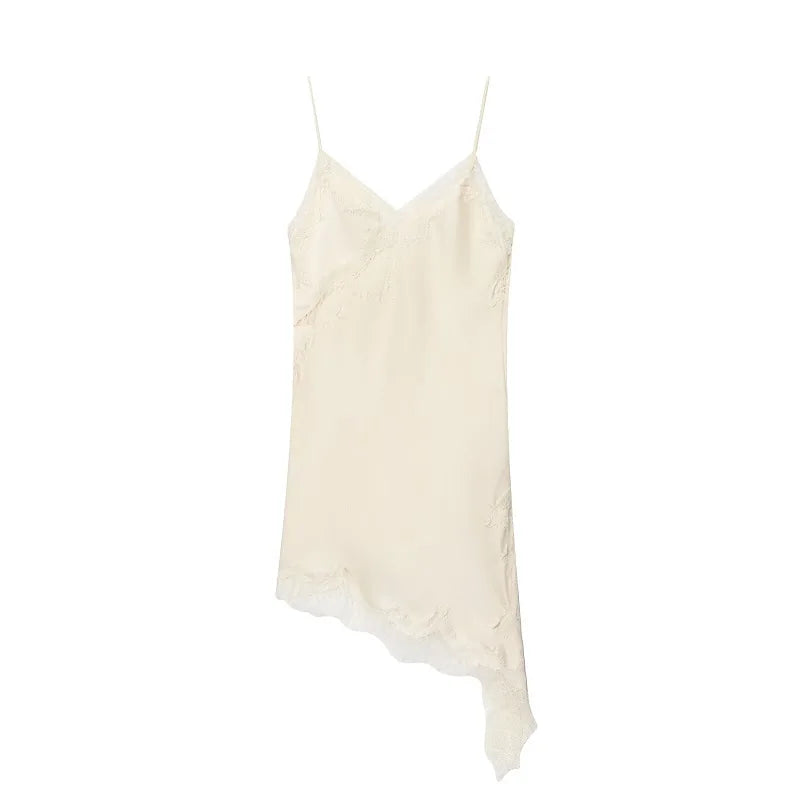Vestido Mini de Renda e Cetim para Mulher – Estilo Sexy e Festa