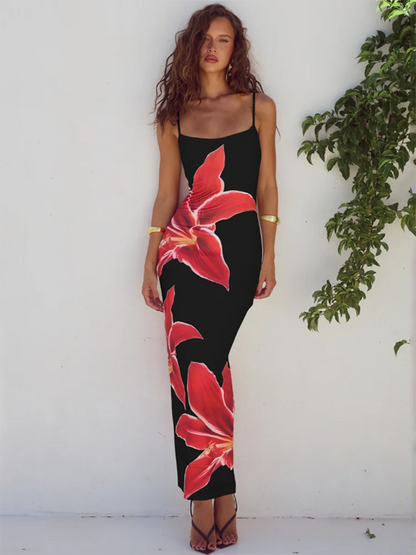 Vestido Largo Mozision con Estampado Floral para Mujer