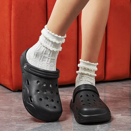 Chinelos tipo Crocs de Verão para senhora, confortáveis e leves, com sola antiderrapante em EVA