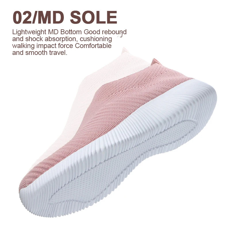 Sapatilhas de senhora – Ténis macios, leves e confortáveis, Slip-On, Ideais para Caminhadas e Uso Diário