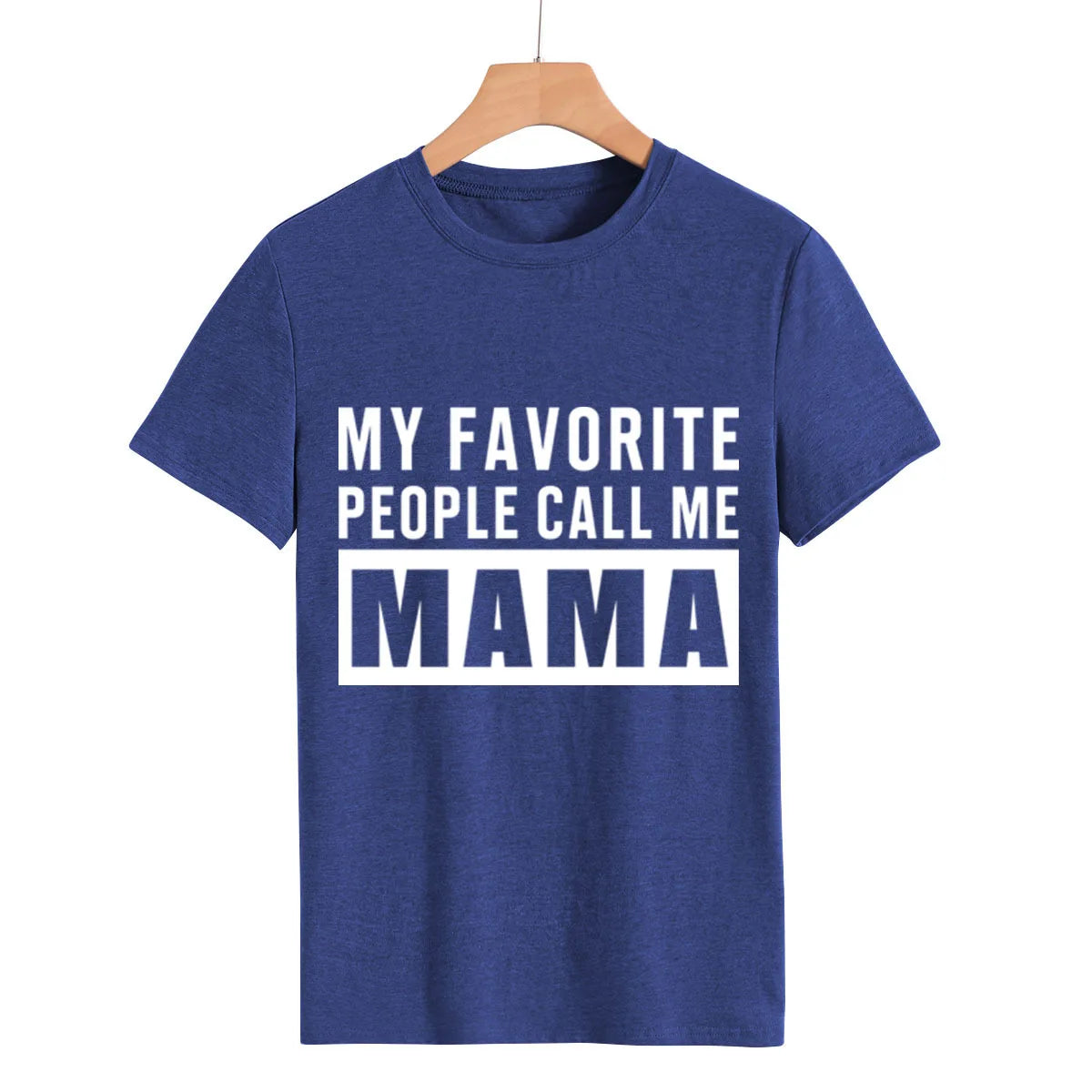 Camiseta con estampado “My Favorite People Call Me Mama”, manga corta, cuello redondo, corte holgado y cómodo, ideal para un look casual y relajado