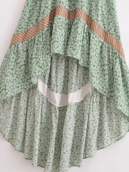Vestido Boho Queens, com recortes (hollow out), sexy, ideal para praia, com mangas curtas, corte assimétrico