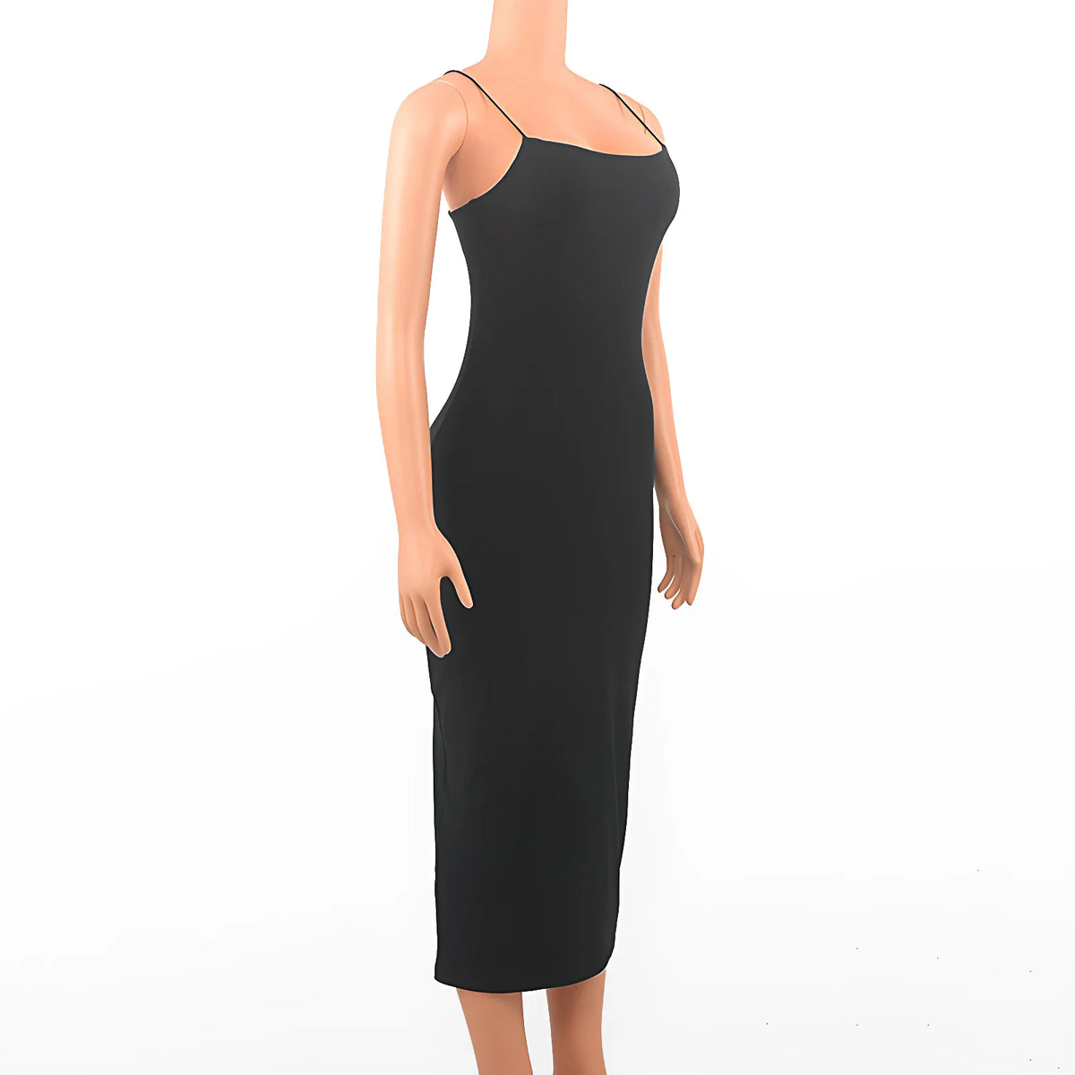 Elegante vestido sexy negro de verano para mujer sin mangas y sin espalda, casual, vestido de fiesta