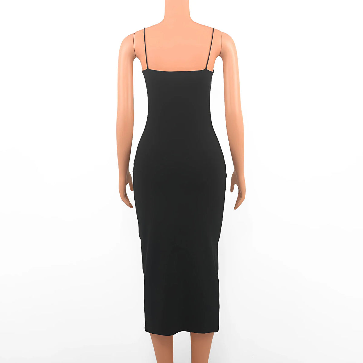 Elegante vestido sexy negro de verano para mujer sin mangas y sin espalda, casual, vestido de fiesta