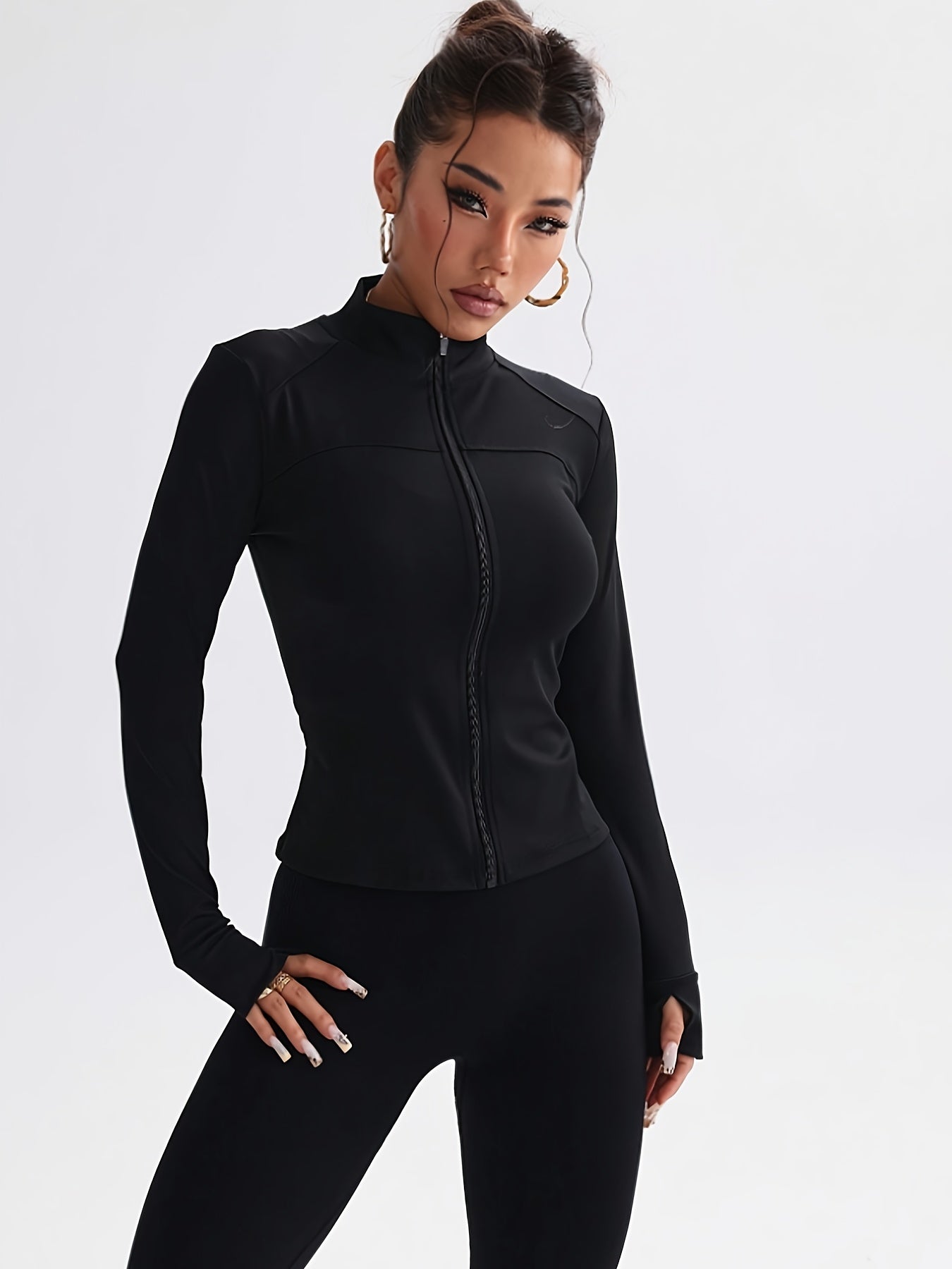 Set of 2 Women's Slim-Fit Sports Jackets with Zipper – Yoga, Running and Casual Style
