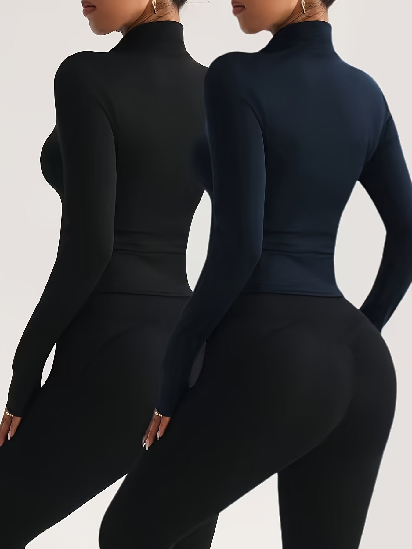 Set of 2 Women's Slim-Fit Sports Jackets with Zipper – Yoga, Running and Casual Style